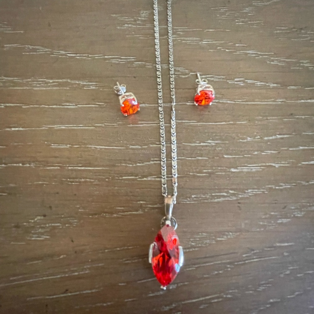 Vintage Speidel Sterling Silver necklace and earrings
